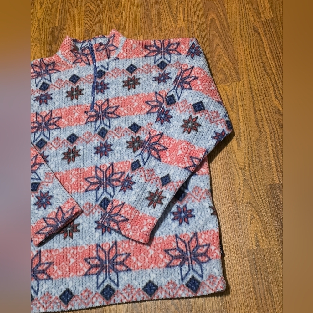 VTG 90s Higher State Fleece XL Made in Canada Nordic Snowflake Print Retro Ski - Picture 2 of 10